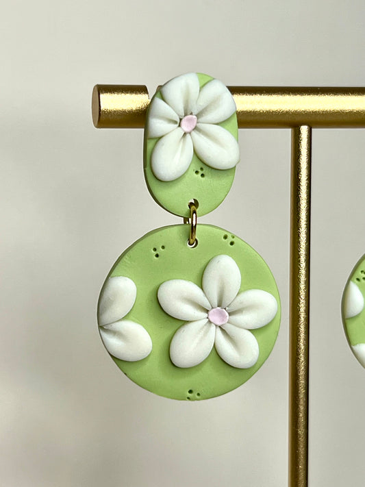 Manila floral verde y blanco