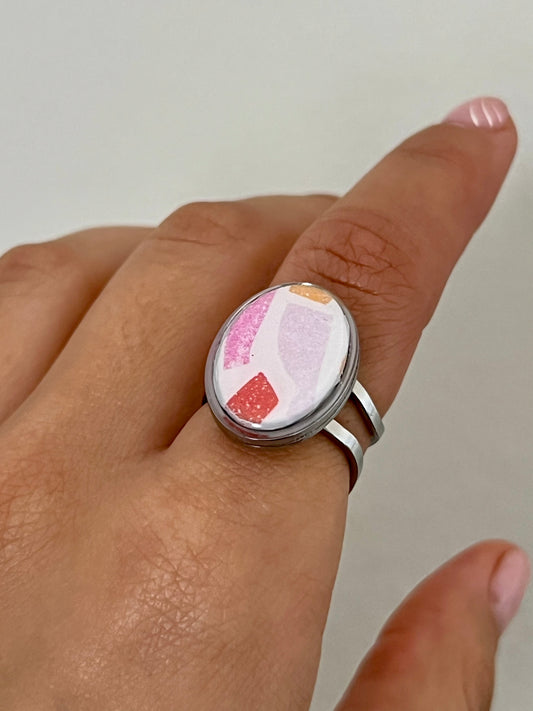 Clara mini terrazo plateado