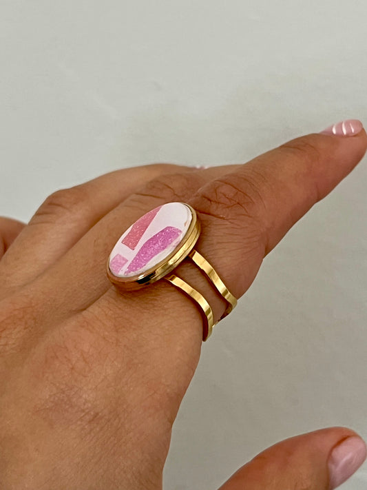 Clara mini terrazo dorado