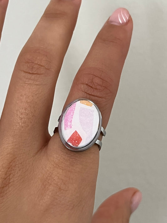 Clara mini terrazo plateado