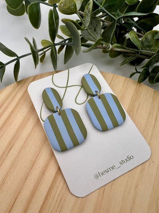 Cova rayas caqui y azul