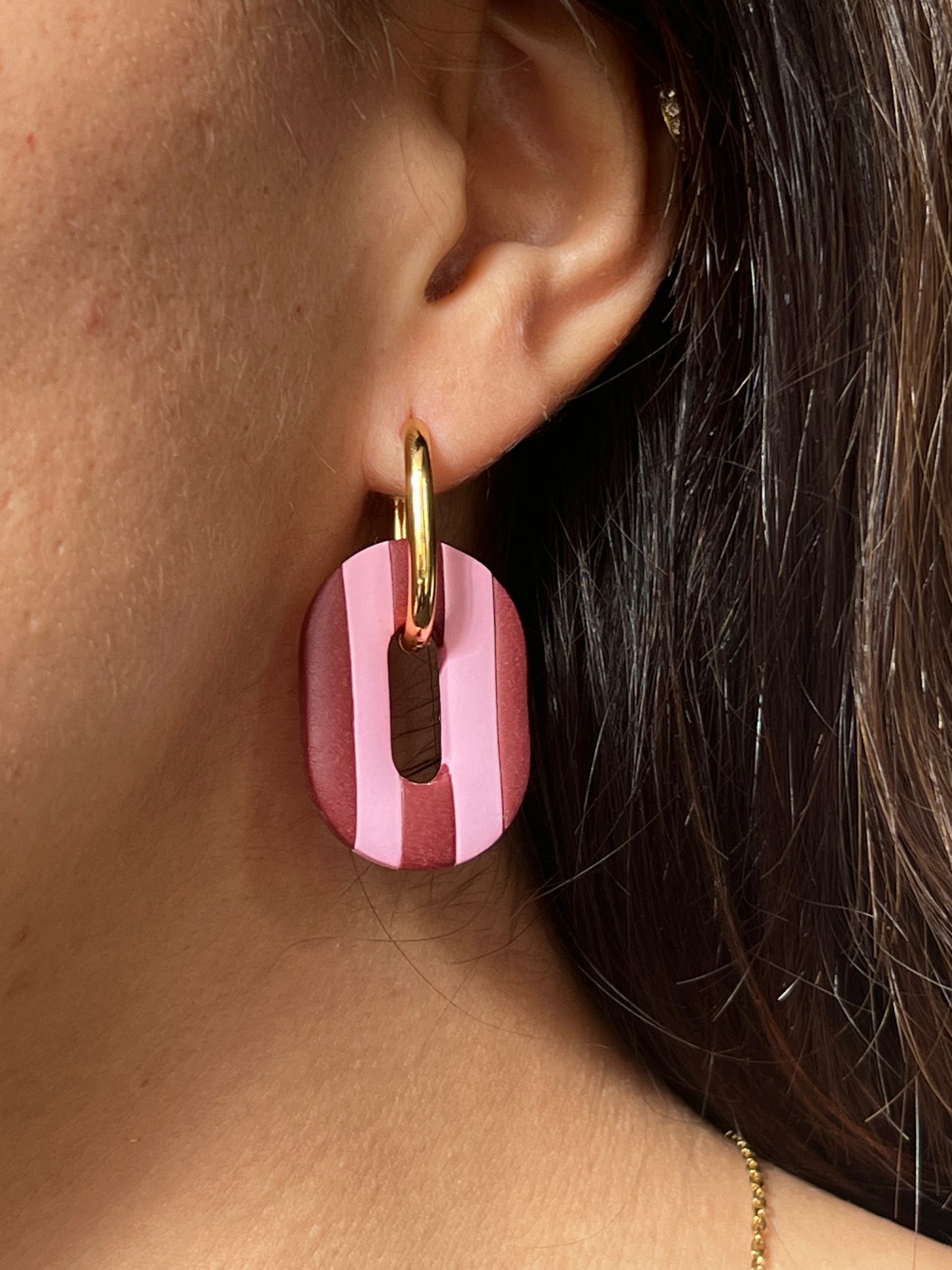 Clers rayas burdeos y rosa