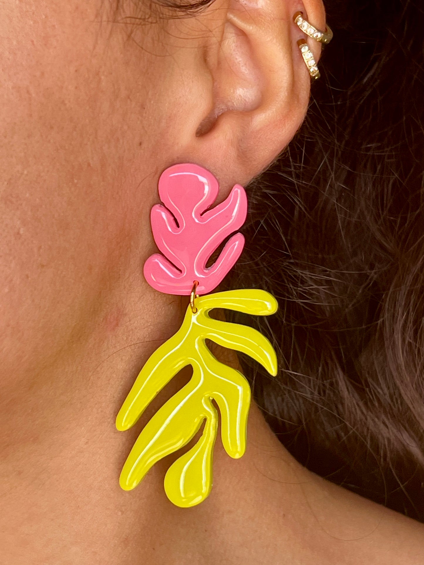 Coral rosa y pistacho