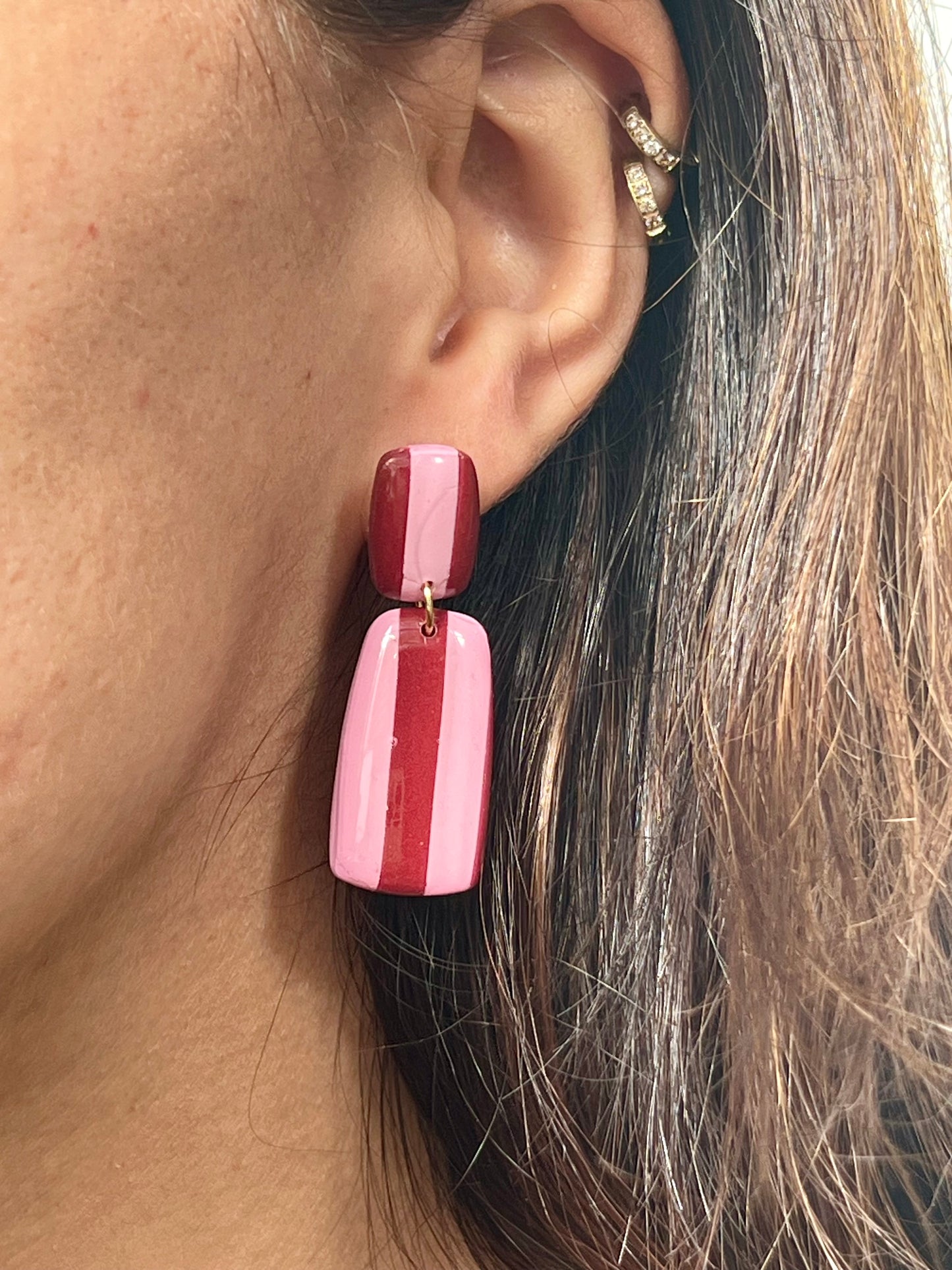 Siena rayas burdeos y rosa