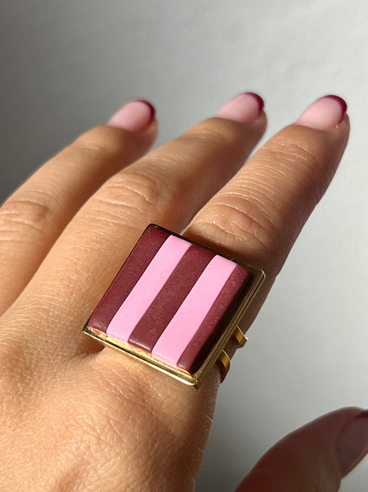 Telma rayas burdeos y rosa