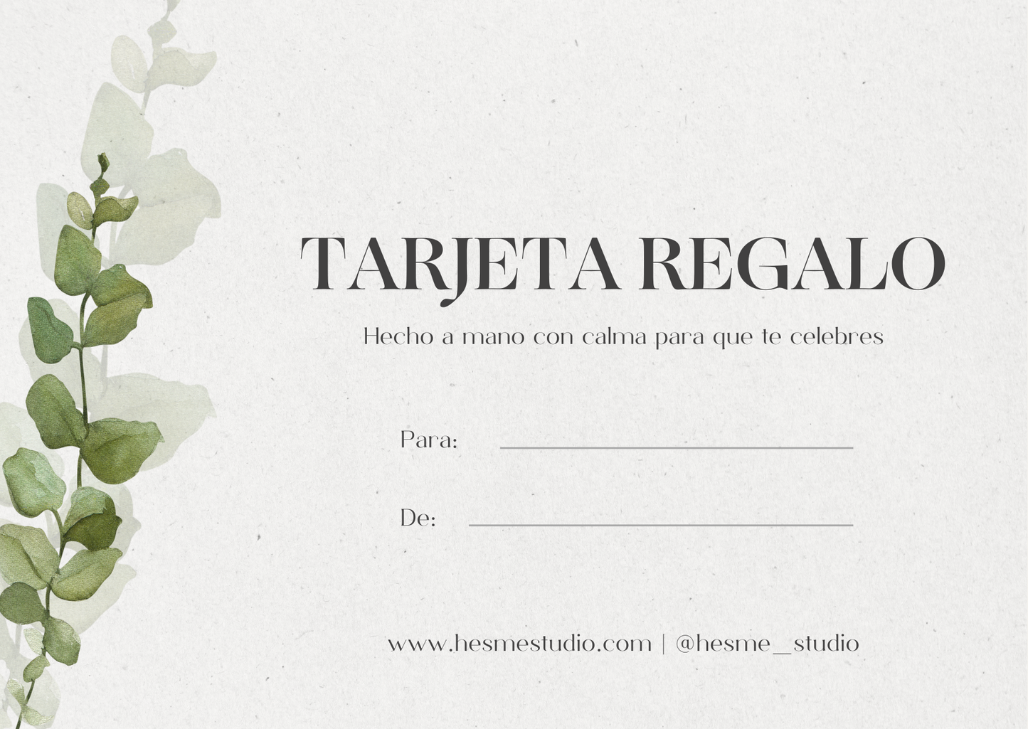 Tarjeta de regalo Hesme Studio