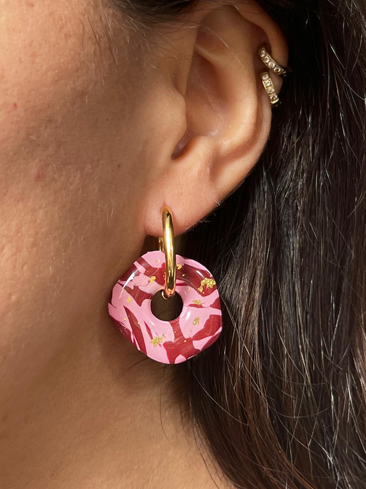 Oquira burdeos y rosa