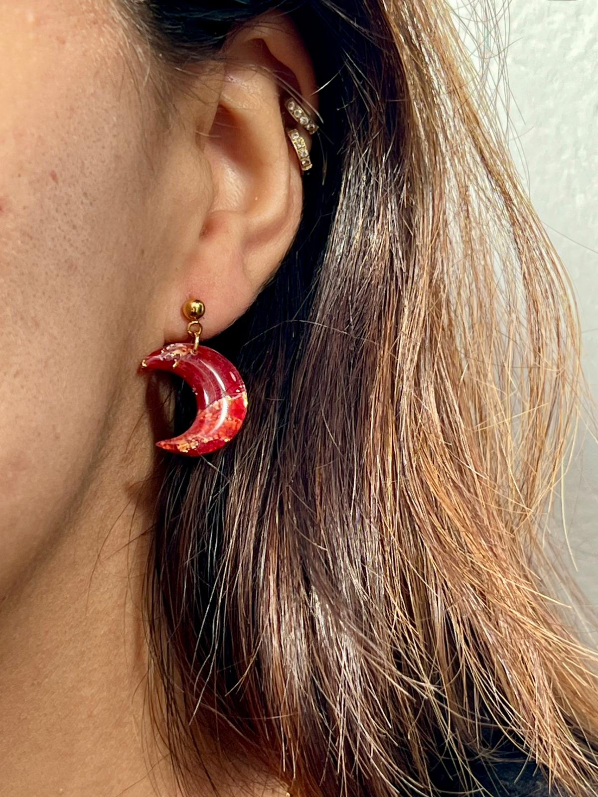 Mini Luna mármol burdeos