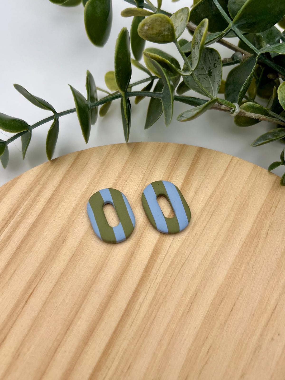 Mini Clers rayas azul y caqui