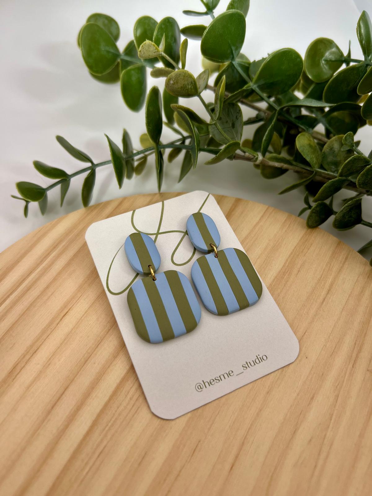 Cova rayas azul y caqui