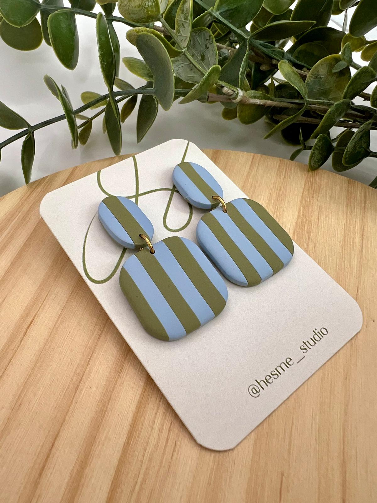 Cova rayas azul y caqui