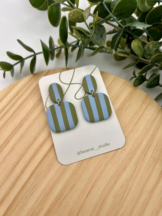 Cova rayas caqui y azul