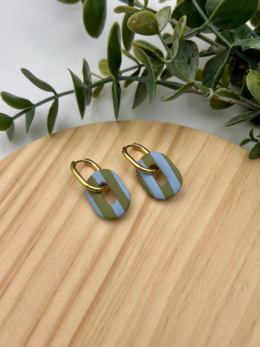 Mini Clers rayas azul y caqui