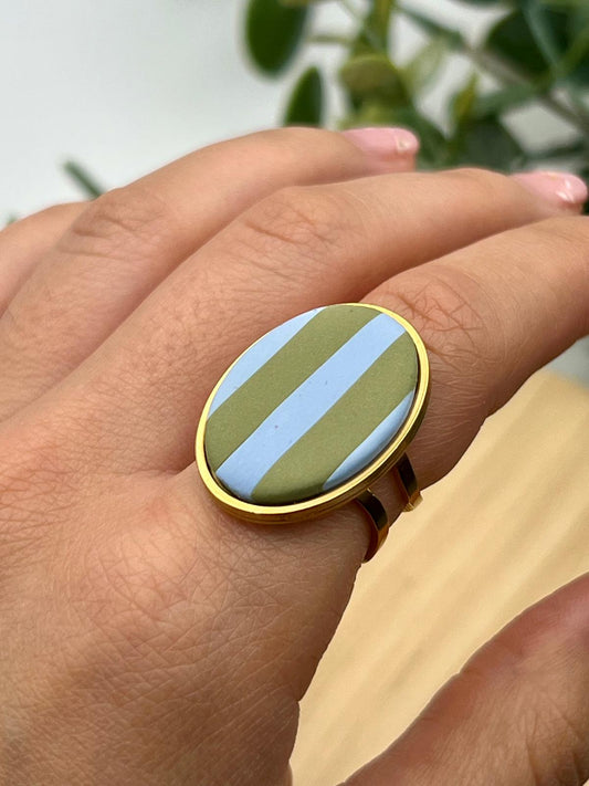 Clara rayas azul y caqui